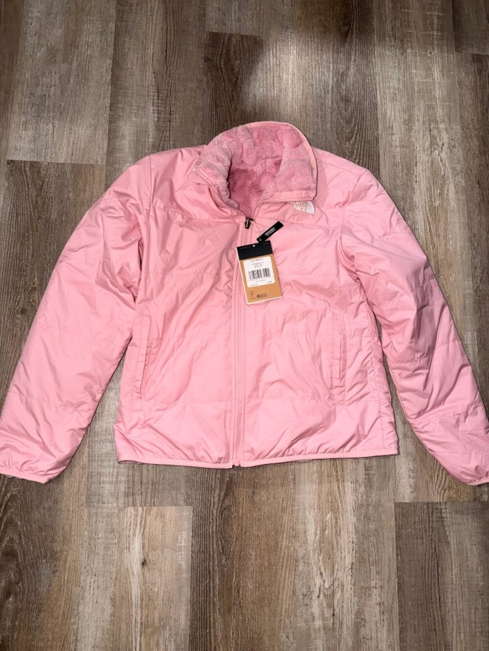 The North Face Girls Reversible Mossbud Parka Pink XL 14/16 NWT $109 MSRP